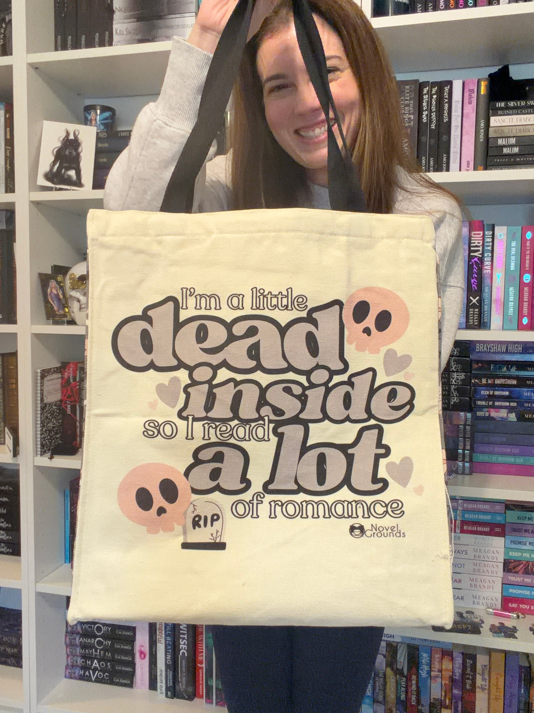 Dead Inside, But Read A Lot Of Romance Tote