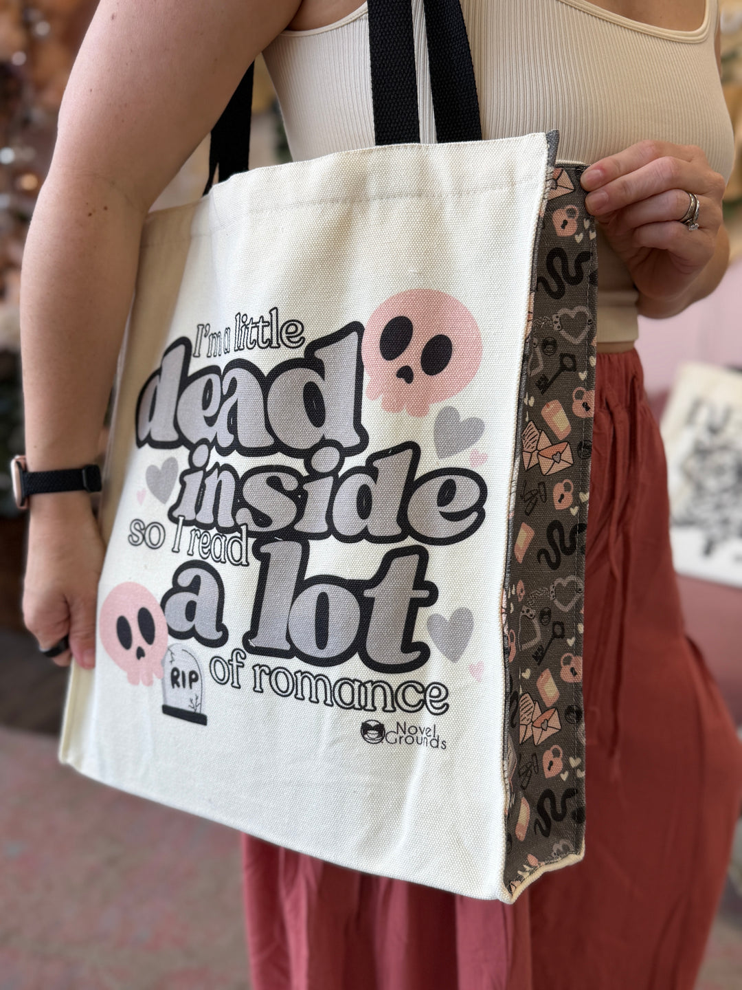 Dead Inside, But Read A Lot Of Romance Tote