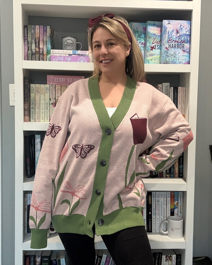 Books in Bloom Knit Cardigan