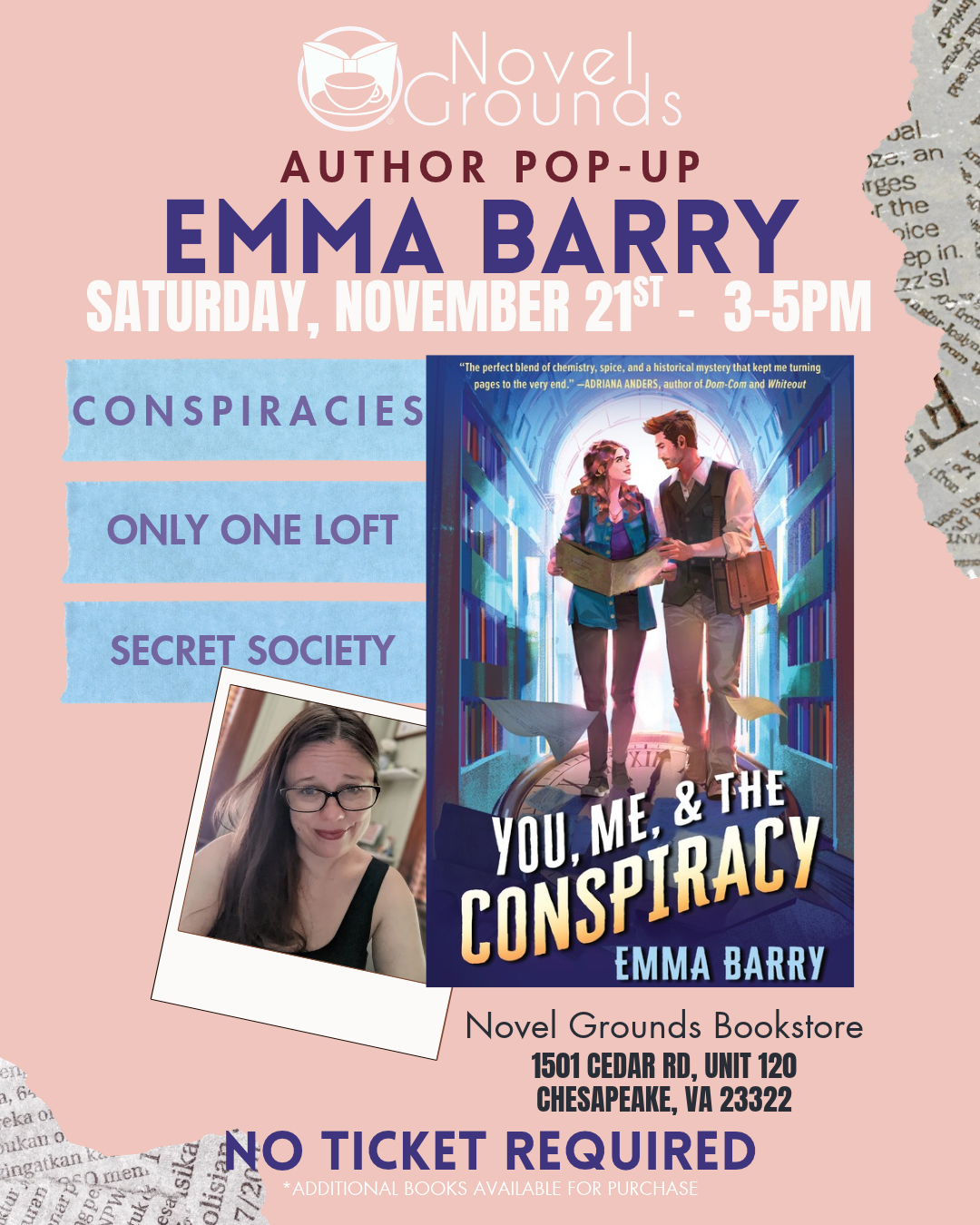 Author Pop Up: Emma Barry 11.21.26